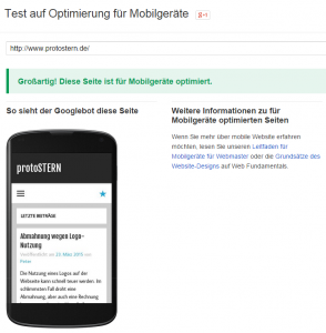 Test auf Optimierung für Mobilgeräte